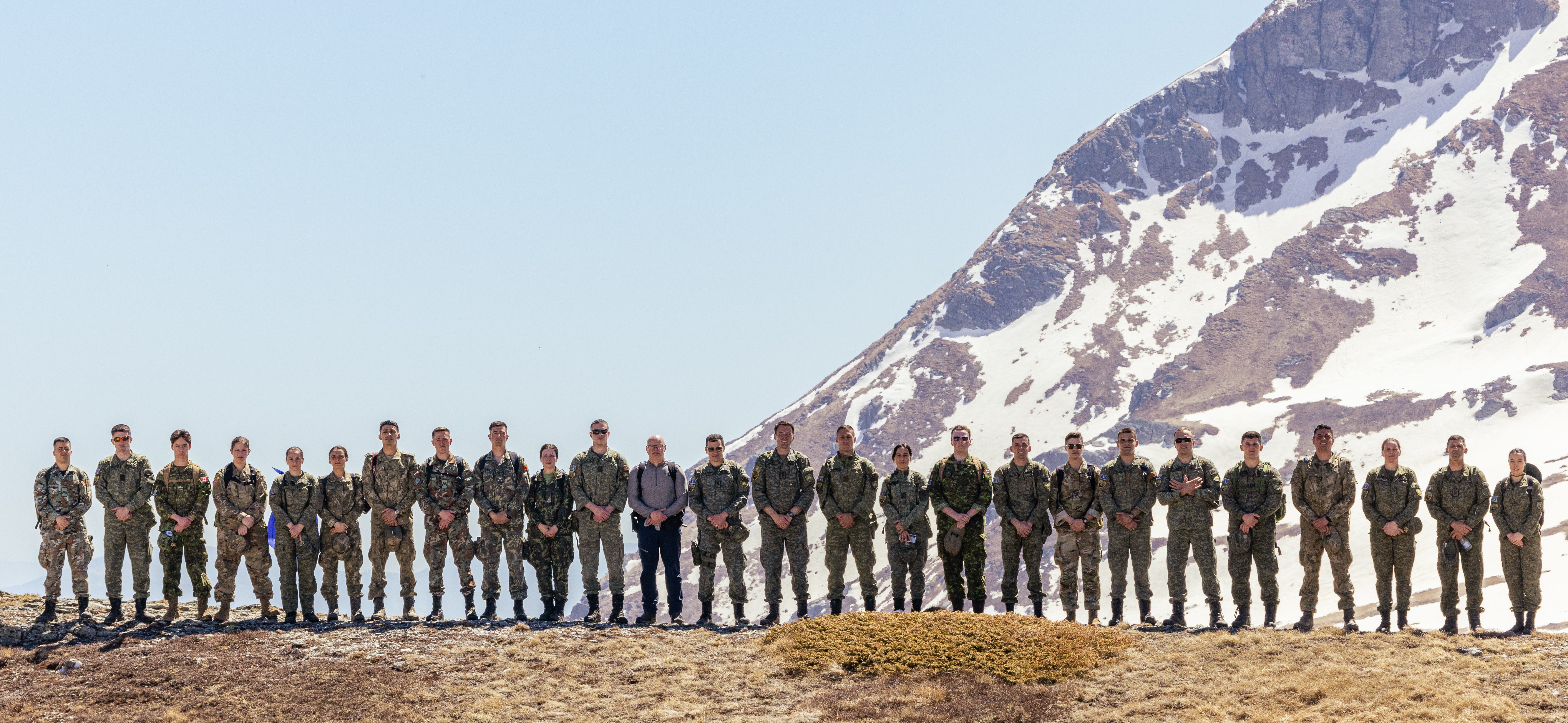 Group Photo Credit: Kosovo Defense Academy. Cadets from several institutions participating in training exercises.