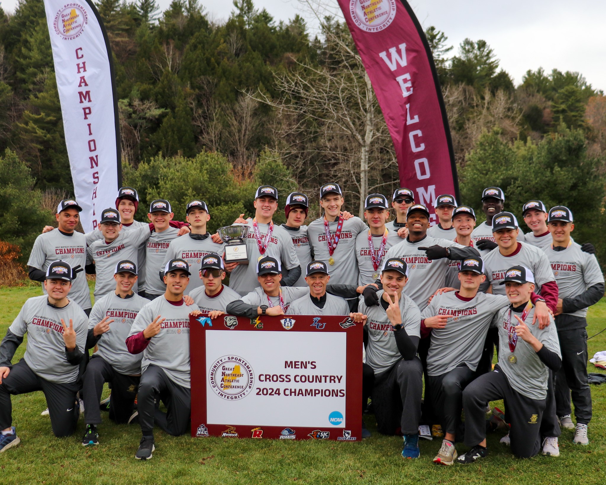 The Norwich University men's cross country team returned to the forefront of the Great Northeast Athletic Conference (GNAC) in emphatic style, winning the 2024 GNAC Men's Cross Country Championship on their home course on Saturday afternoon.