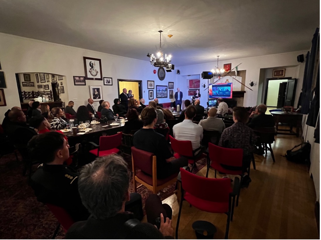Norwich University students and Dr. Travis Moore at the International Forum for Peace, Security, and Prosperity (IFPSP)