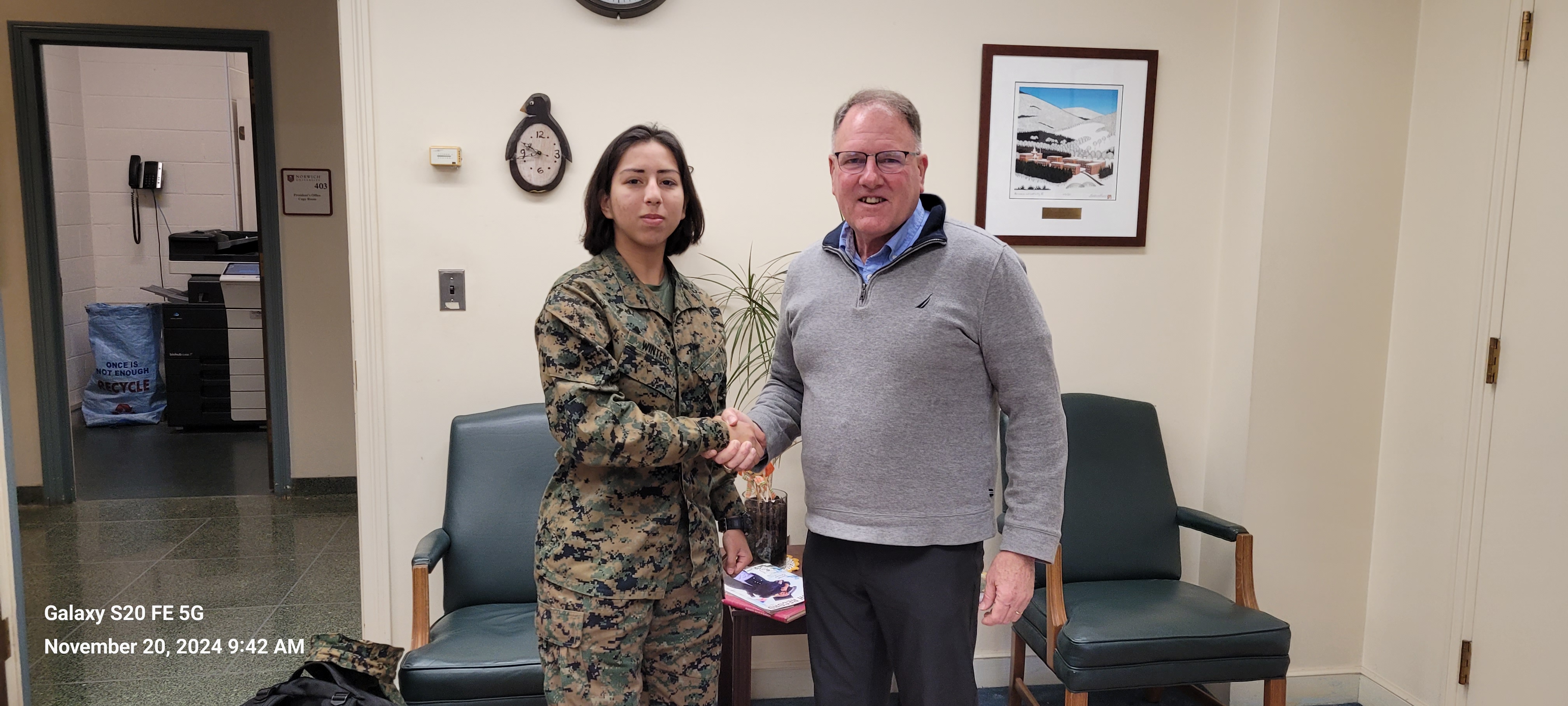 Cece Winters and LtGen Broadmeadow