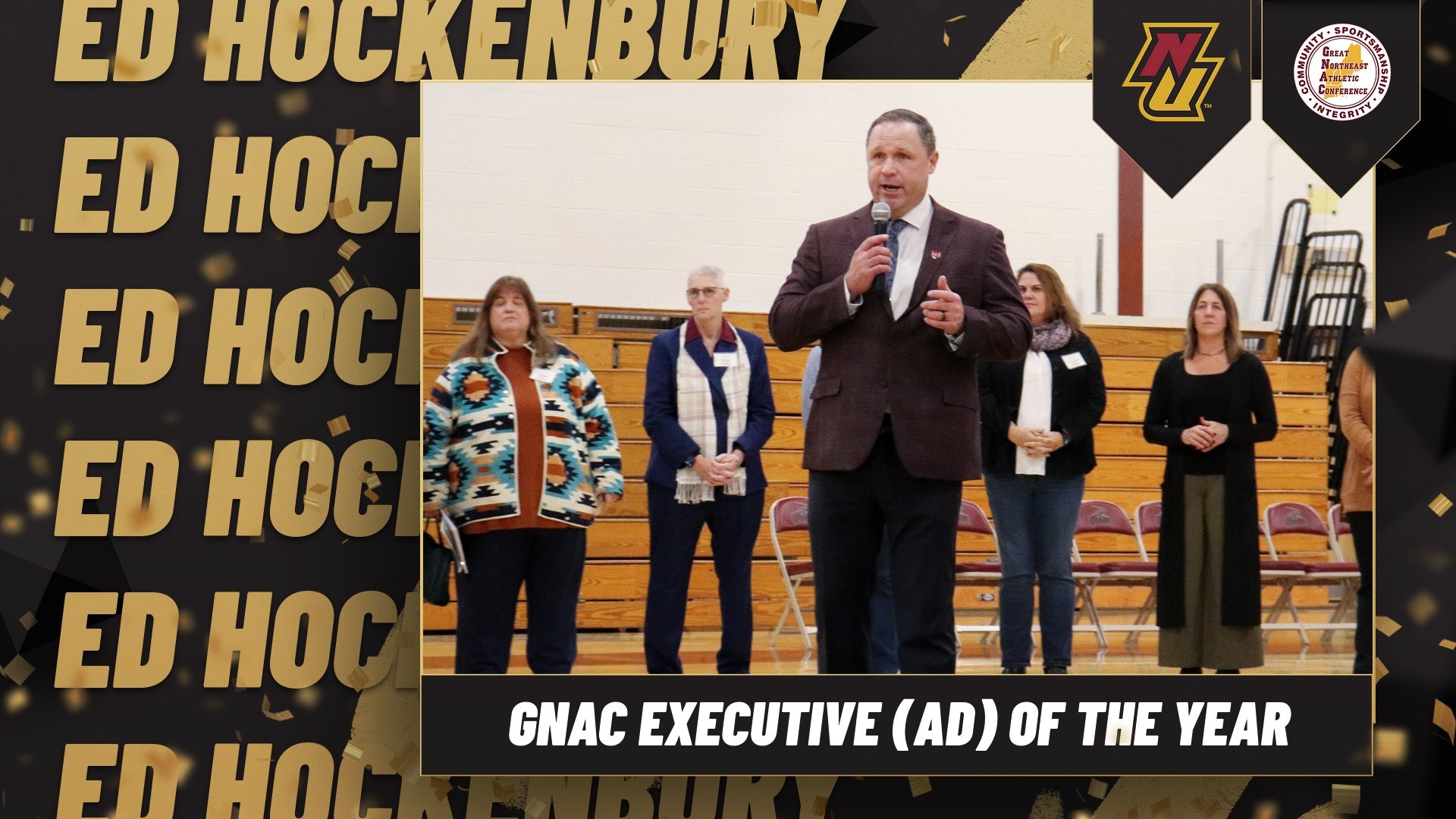 A graphic celebrating Hockenbury winning AD of the Year