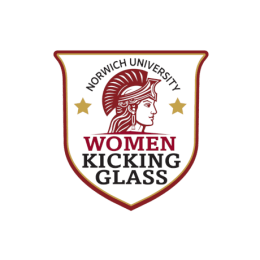 Shield Logo for Norwich University Women Kicking Glass