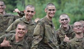 Norwich corps of cadets students smiling.