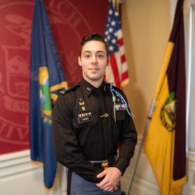 Henry “Hank” Dennee of New Bern, NC, is selected as the university’s 2023-24 Regimental Commander, the highest-ranking cadet of Norwich University’s Corps of Cadets. 