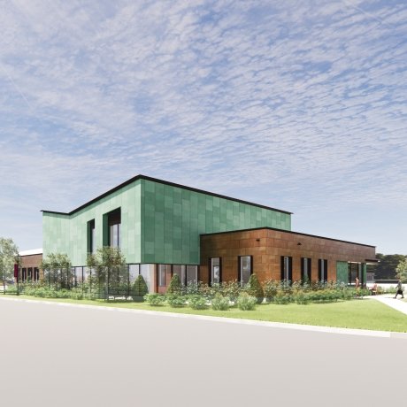 A rendering of the new Cyber Fusion Research and Development Center.