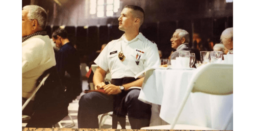 Dan Corindia NU'00 at a Plumley Armory event