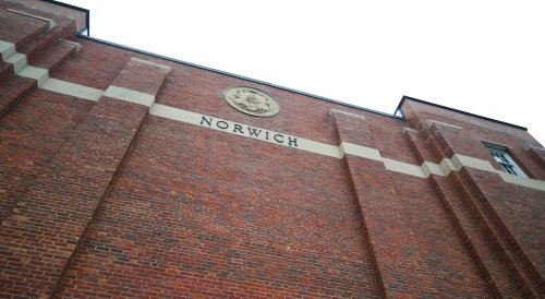 This is Norwich Brick Building Facade