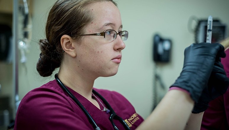 Norwich Nursing Student drawing syringe