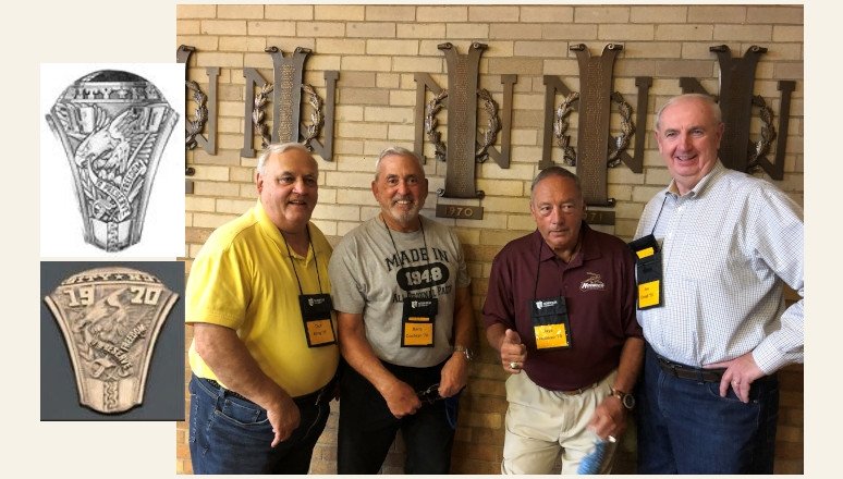 photo shows 1970 50th varsity letterman - left to right- Dickie King, Barry Cochran, Jaye Trapasso, Jim Croall