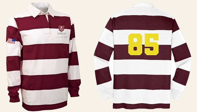 Class of 1985 Reunion Souvenir - rugby shirt (front / back)