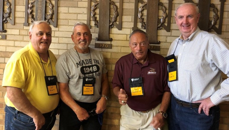 1970 50th varsity letterman- Left to right- Dickie King, Barry Cochran, Jaye Trapasso, Jim Croall