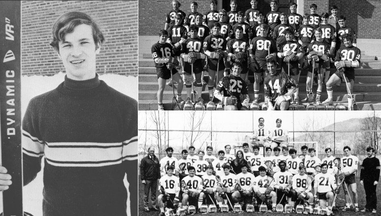 Peter Cornish (left) and the 1975 Men’s Lacrosse Team (right)