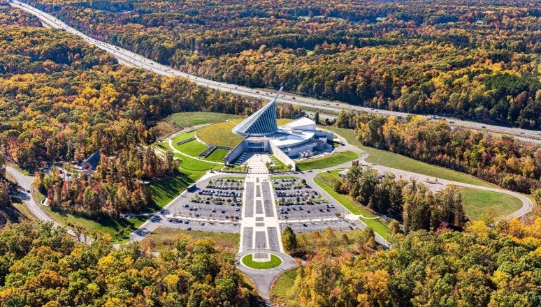 Aerial view of the National Museum of the Marine Corps