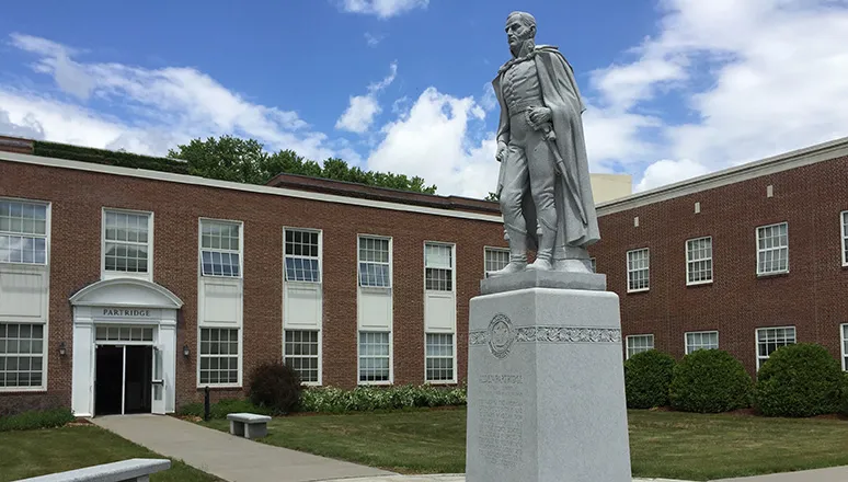 CAPT Alden Partridge statue on Norwich campus