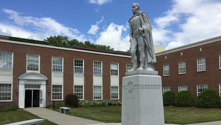 CAPT Alden Partridge statue on Norwich campus