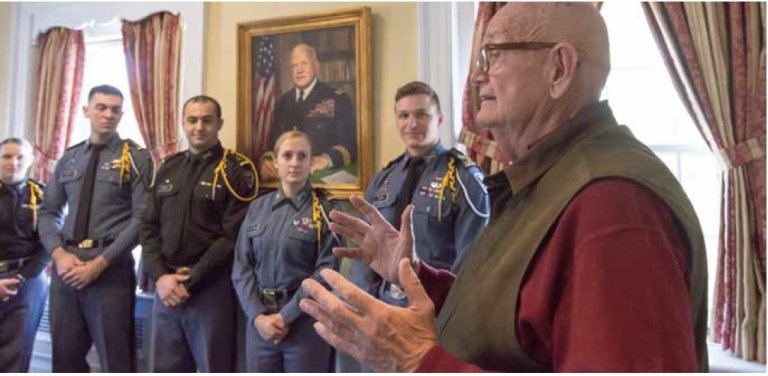 Image of Gen. Sullivan with students