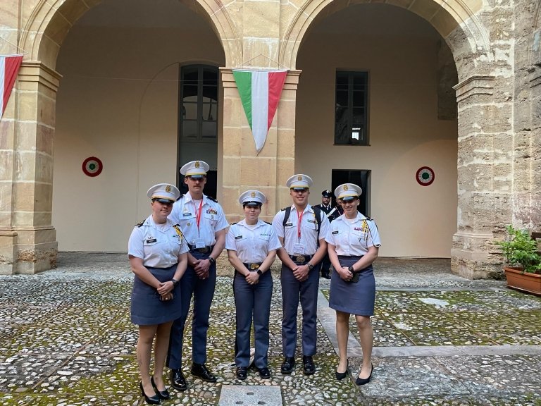 Norwich Cadets attending the forum at Palazzo Sclafani. 