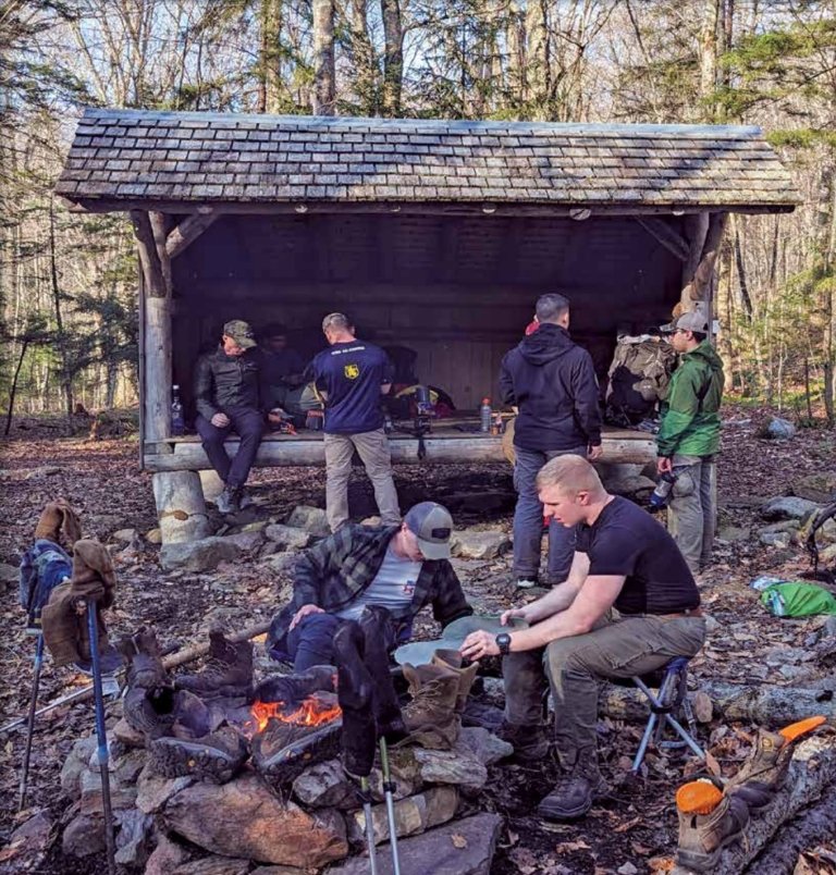 Norwich Sophmore Expidition breaks at campsites