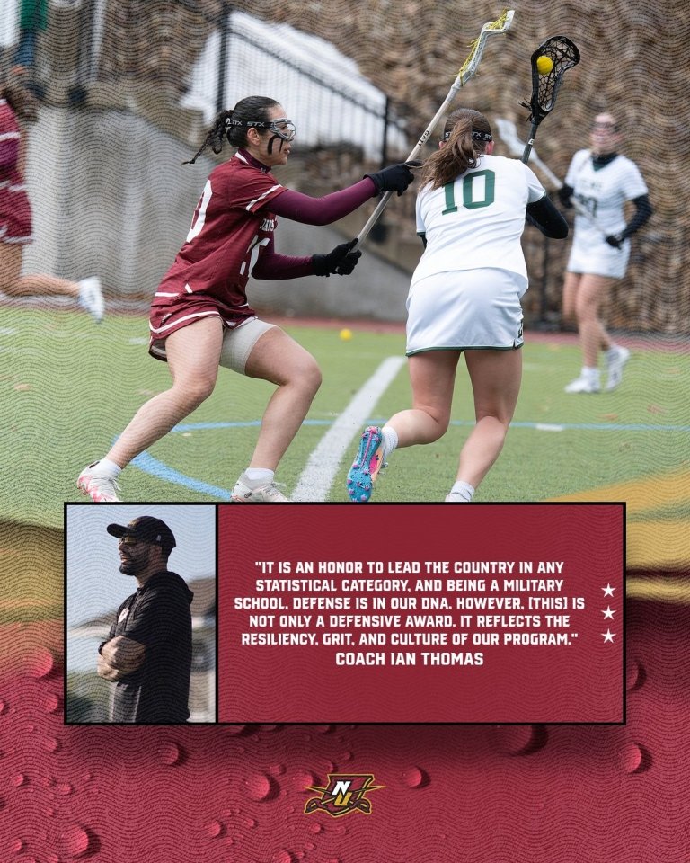 A quote from Coach Thomas is overlayed on a shot of a player.