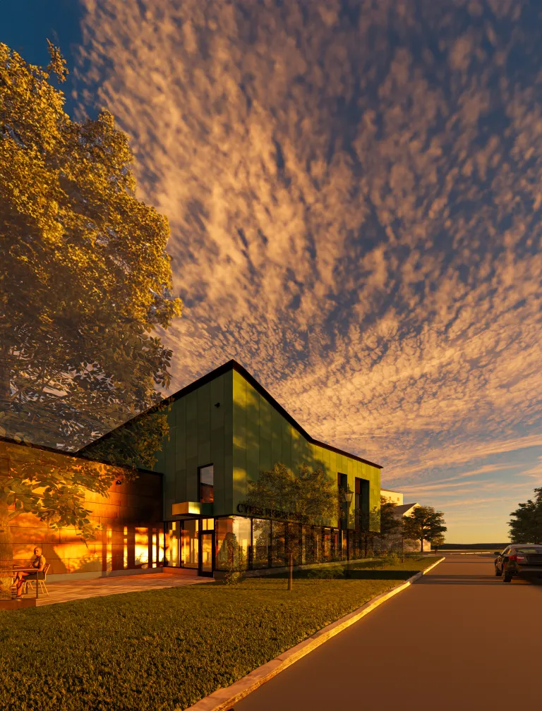 A rendering of the new Cyber Fusion Research and Development Center.