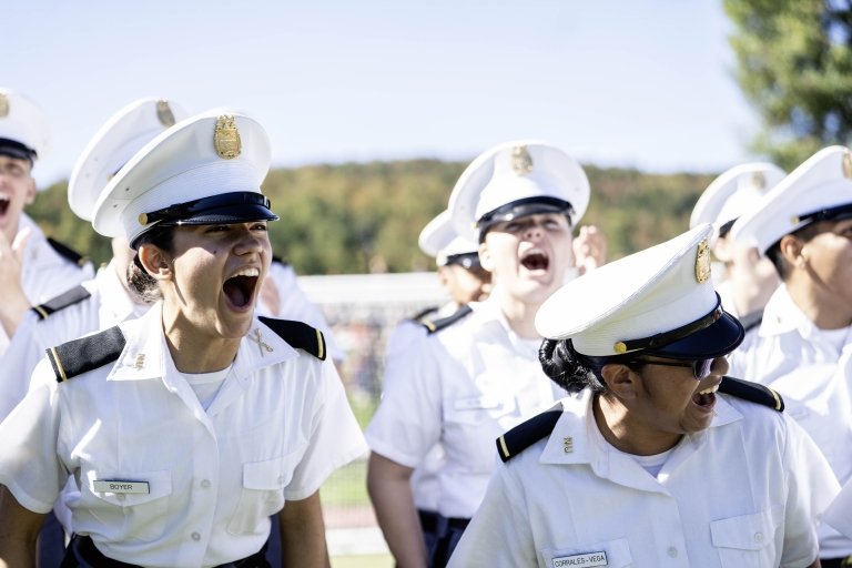 Norwich Rooks excitedly enjoying Cadet athletics during the 2025 Homecoming. 