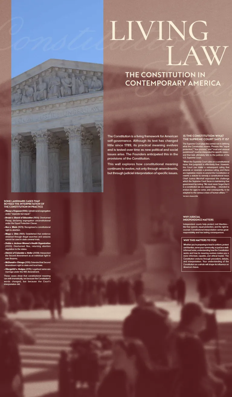 A graphic showing educational material about the Constitution.