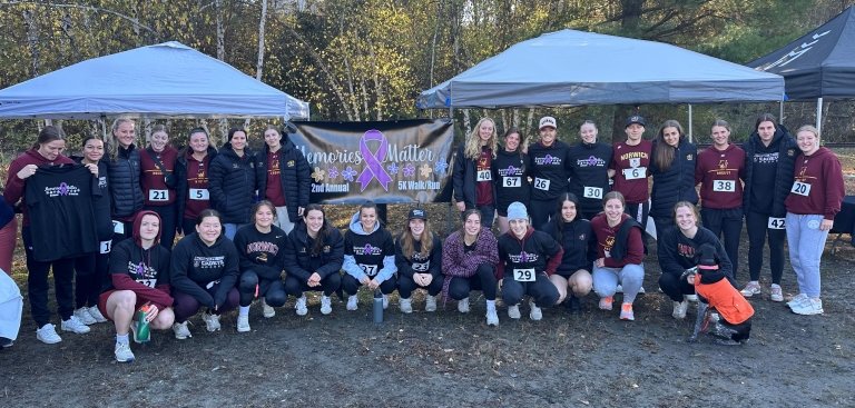 Norwich women’s athletes gather for the “Memories Matter” 5K, supporting Alzheimer’s awareness and community wellness.
