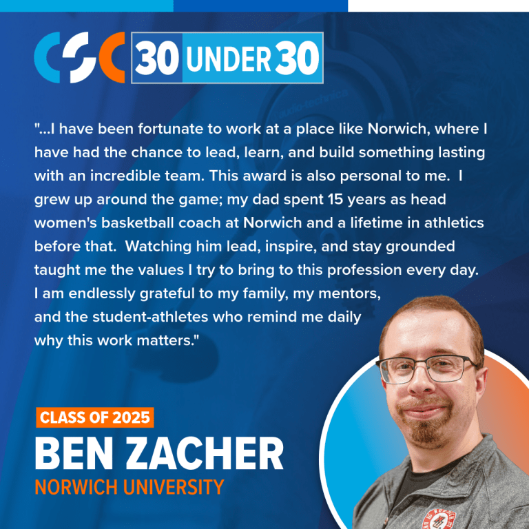 A graphic displaying a quote and the headshot of the person quoted.