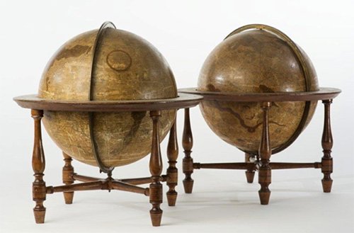 Pair of standing globes