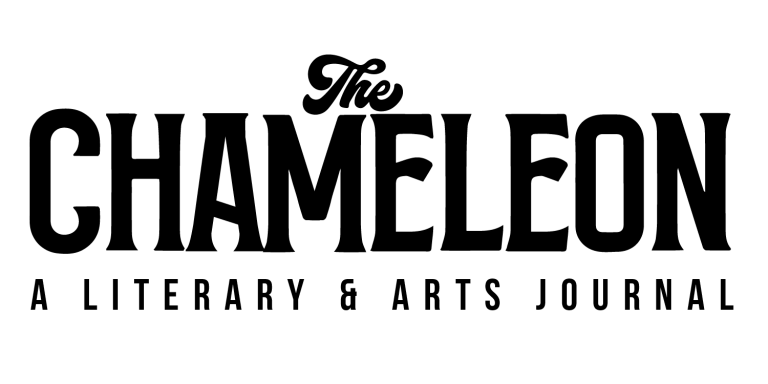 The Chameleon A Literary & Arts Journal text logo in black font on a transparent background.