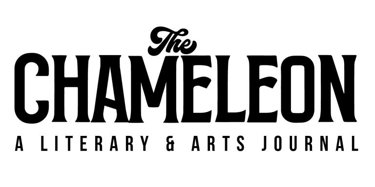 The Chameleon A Literary & Arts Journal text logo in black font on a transparent background.
