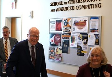 Senator Patrick Leahy and his wife Marcelle visited the campus of Norwich University 