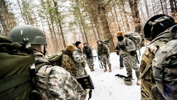 Group of Ranger FTX Cadets Training in snowy woods