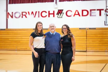L-R: Ally Daniels Gaudreau ’10, Mark P. Zacher, Aliah (Curry) Pulaski ’15