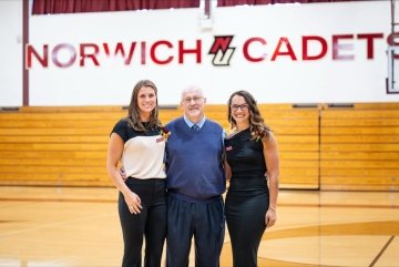 L-R: Ally Daniels Gaudreau ’10, Mark P. Zacher, Aliah (Curry) Pulaski ’15