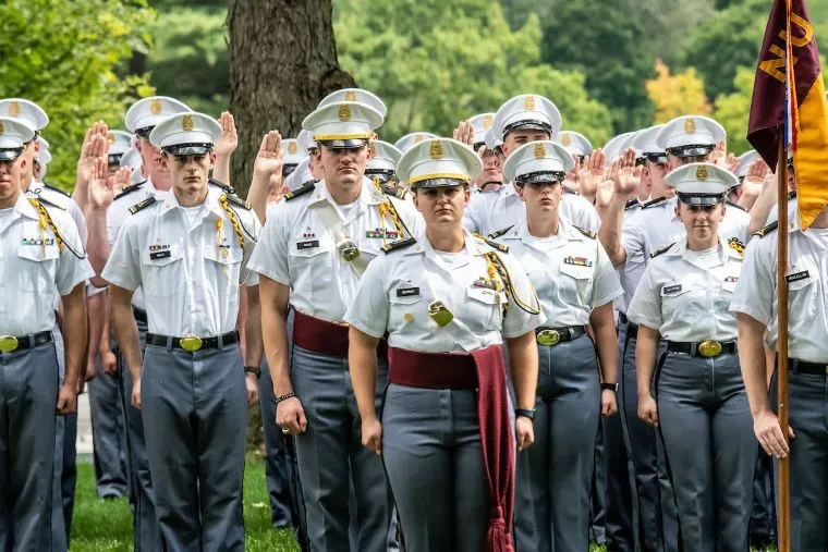 Cadets in formation on the Upper Parade Ground.