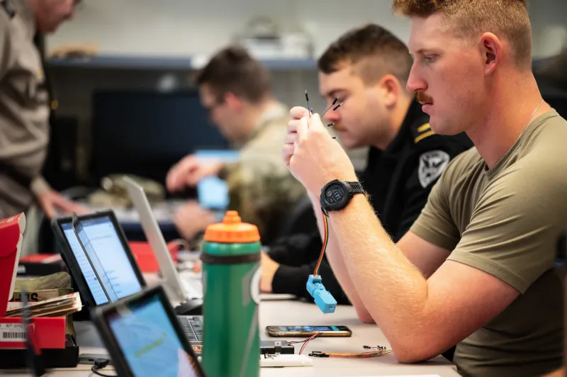 Students in a STEM classroom setting