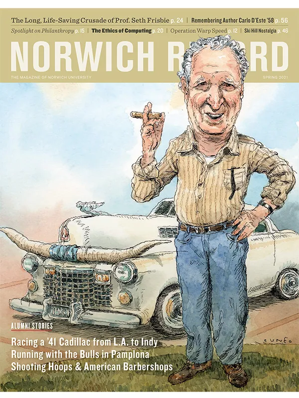 Michael Anderson ’66 and his 1941 “Cadillac Cowboy,” winners of the 2,800-mile Great American Race classic car rally in 1983
