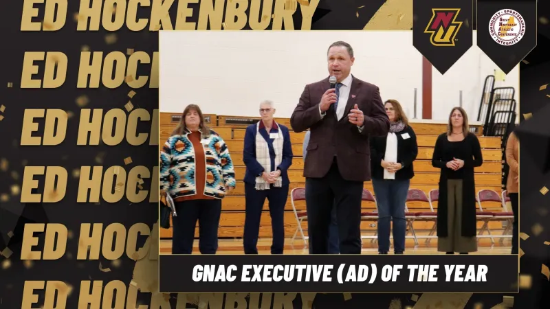 A graphic celebrating Hockenbury winning AD of the Year